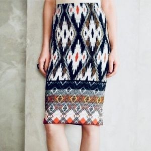 Maeve Anthropologie Tribal Print Pencil Skirt